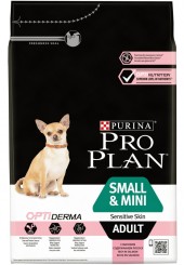 Pro Plan OptiDerma Small and Mini Adult сухой корм для взрослых собак мелких и карликовых пород с чувствительной кожей с лососем и рисом 3 кг.